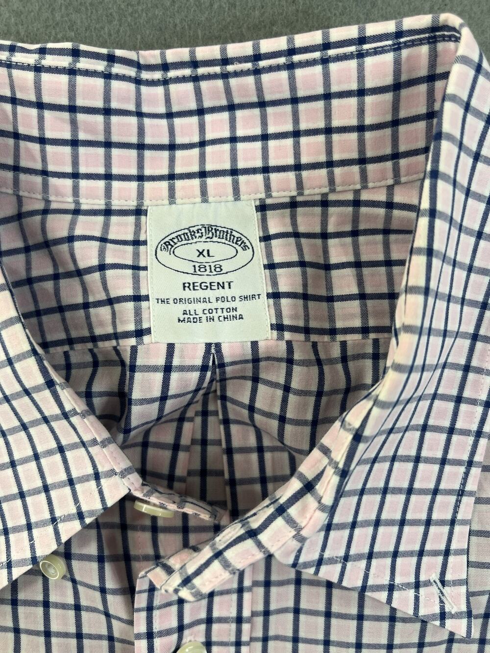 Brooks Brothers Men's Regent XL Pink Navy Check Dress Shirt BD Classic Style